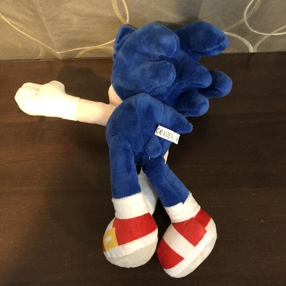 Sonic The Hedgehog Plush Toy Blue Stuffed Animal SEGA Video Game Suction Hanger - Picture 2 of 6